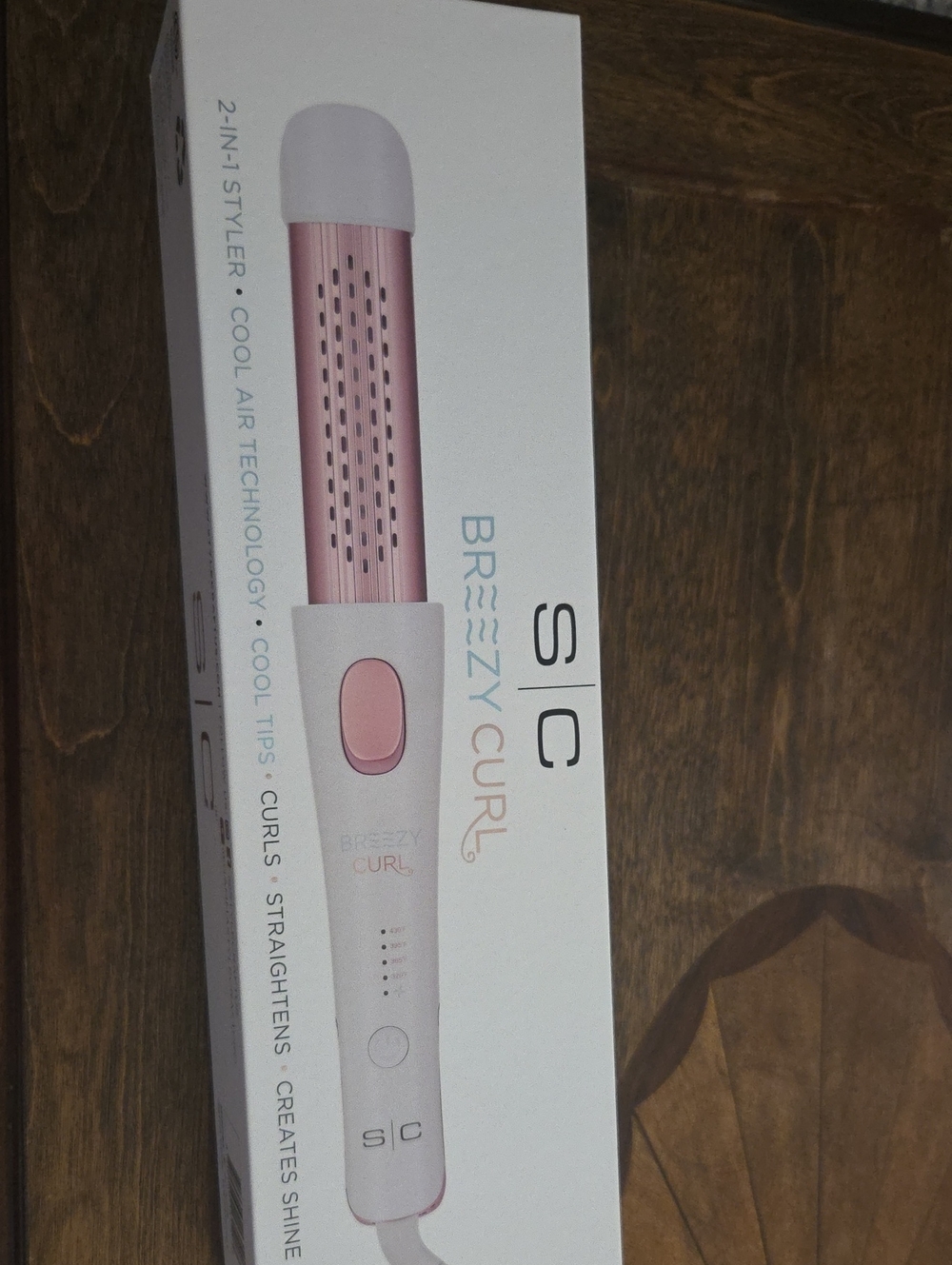 S.I.C Breezy Curl 2-in-1 Pink & White Styling Wand
